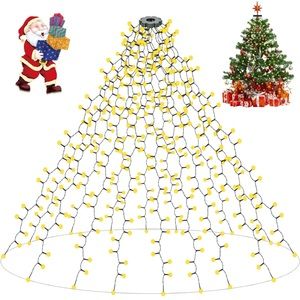Christmas Tree Lights 400 LED, Christmas Tree, 6.6FT x 16 Lines Fairy Lights